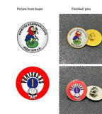 100pcs/lot Shirley custom metal badges lapel pins with epoxy resin domed Printed label pins name badge personalised