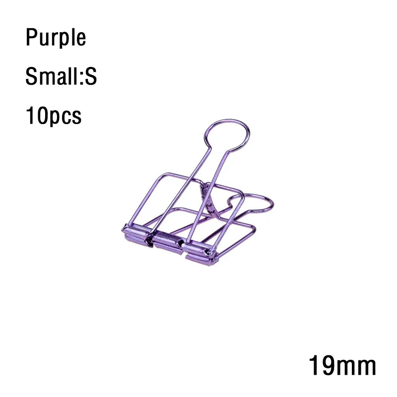 10Pcs Mini Paper Clip Black Sliver Binder Clips Page Holder Office Study Binder Clips Photo Clamp Office School Desk Organizer