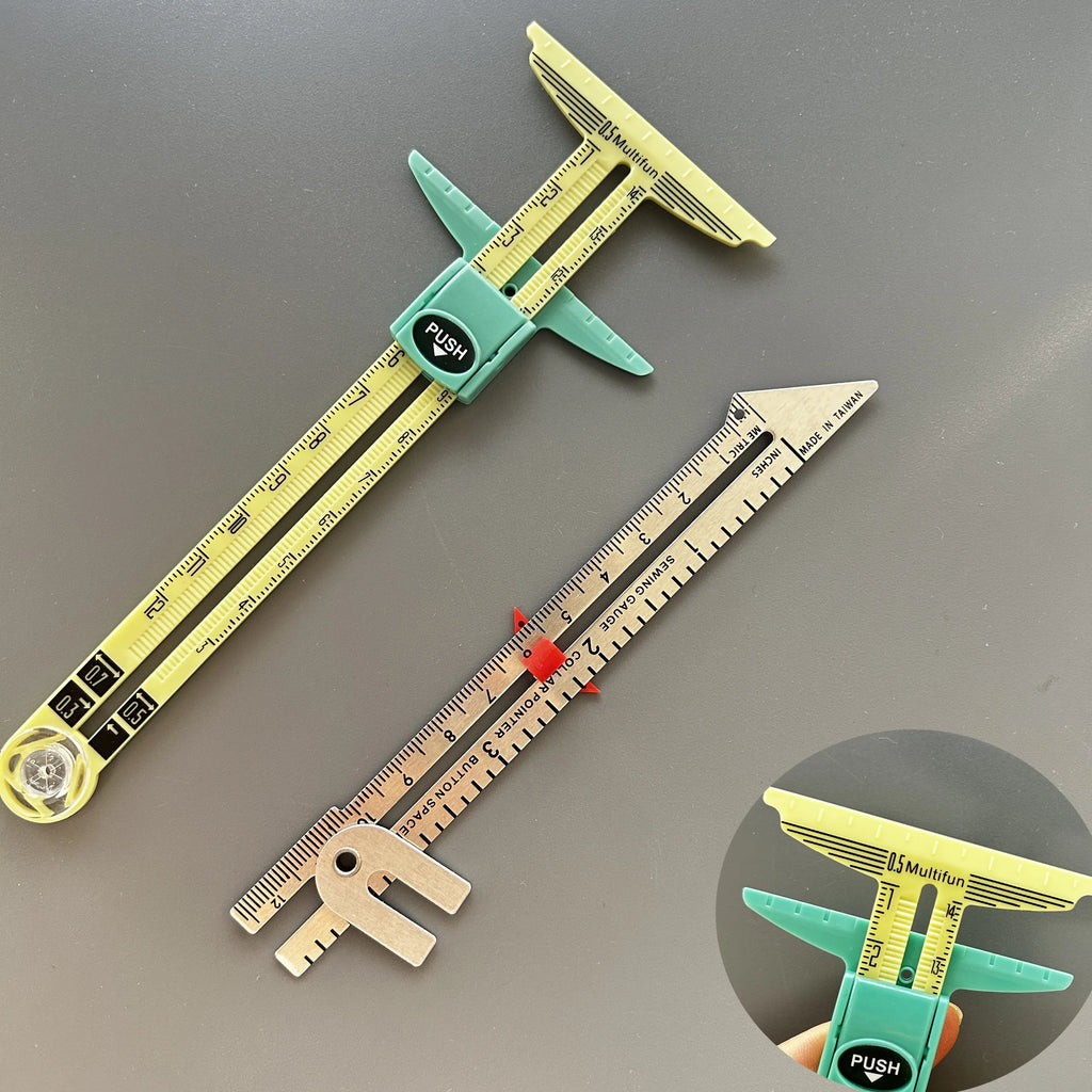 5-in-1 Exclusive Edition Sewing Ruler with Centimeter Scale And Slide Rule Heavy-Duty Plastic Structure for Cutting Embroidery A
