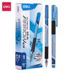 DELI Smooth Writing Ballpoint Pens 0.7mm Black and Blue Ink Pens 12PCS Pack of Retractable Ball Pen for Office School Home