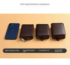 Multi Slot Card Holder Vintage Small Wallet Women Men Business Bank Credit Card Bag Male Coin Pouch Solid Leather Zipper Wallet