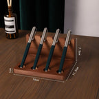 1PC Walnut Wood Multifunction Desk Organizer - Pen Holder, Phone Stand & Storage Solution for Office and School