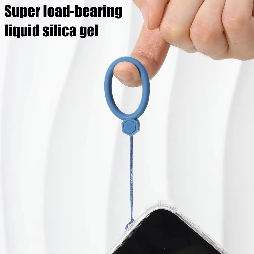 1/5/10Pcs Silicone Mobile Phone Hanging Hyu Ring Anti-Lost Straps Lanyard for iPhone Xiaomi Samsung AirPods Case Holder Pendant