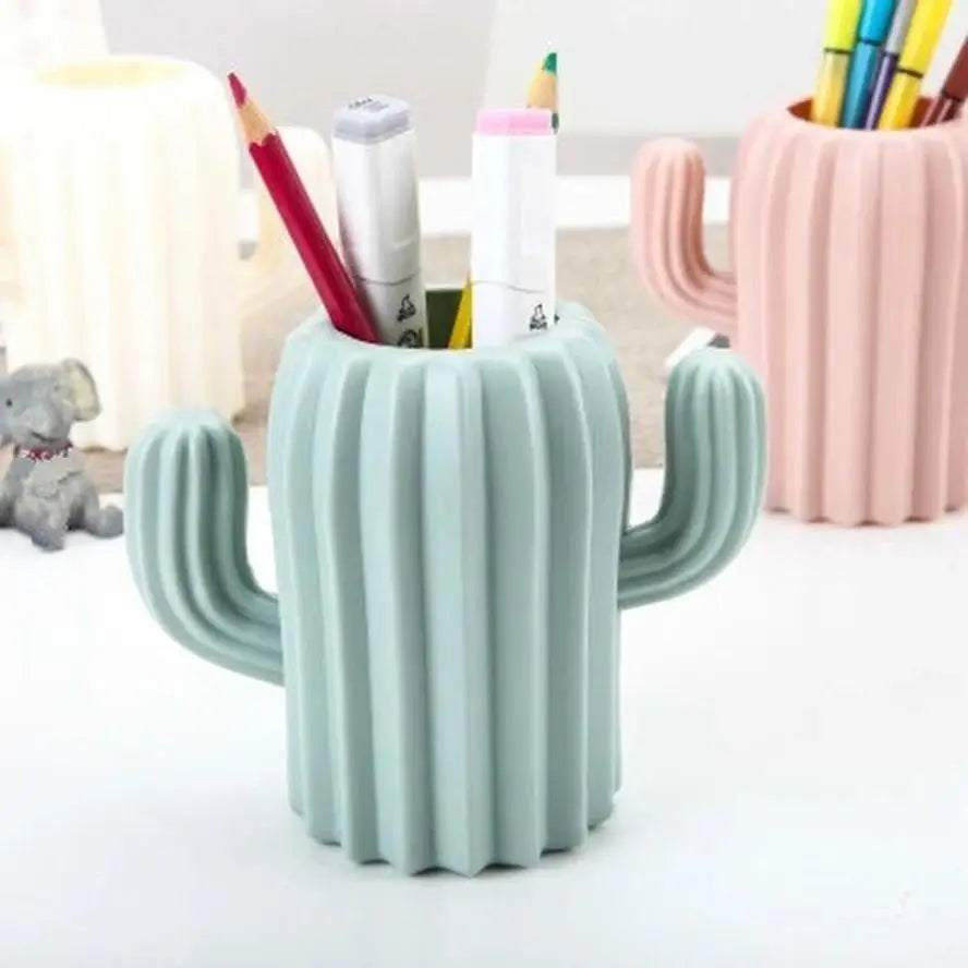 New Creative Desktop Storage Plastic Multifunctional Cute Cactus Pen Holder Office Desk Supplies Simple And Fresh Stationery