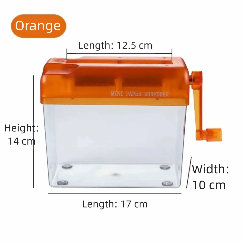 ABS Hand Shredder Hand Crank Transparent Manual Shredder Mini Eco-Friendly Documents Paper Cutting Tool Birthday Gift