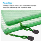 6Pcs Waterproof PVC Mesh Zipper Pouch A5/A6/B6/B8 Size File Document Pockets Bill Bags Folders for Office Home Stationery Supply