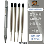 WANCHER Ballpoint Pen Original Hexagon Brass Metal Rotary Black 0.5mm Refill Replaceable W1558 Office School Stationery