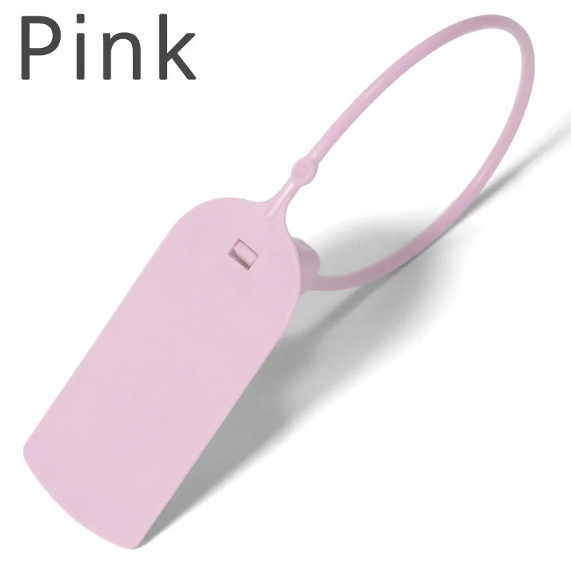 100Pcs Custom Logo Disposable Anti-tamper Plastic Security Seals Hang Tags for Clothing Shoes 200mm 7.8"