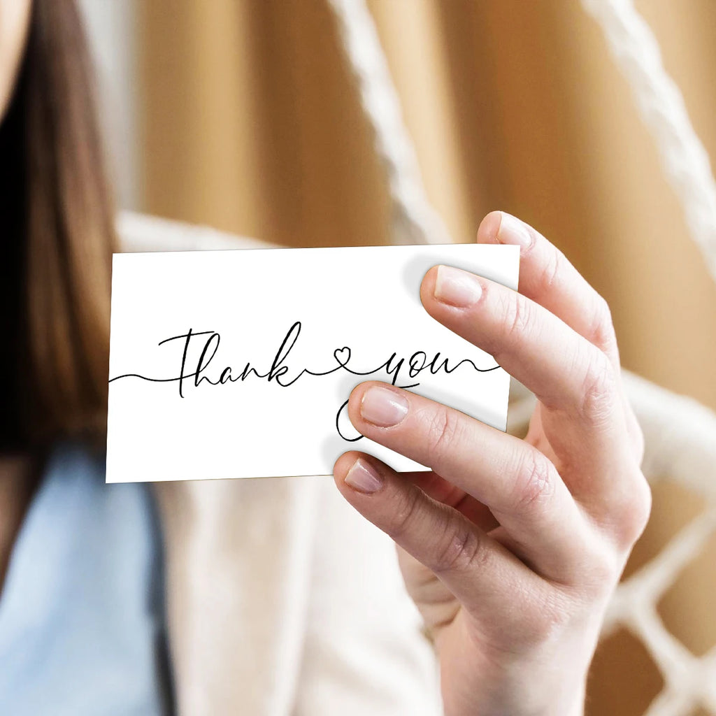 50pcs Simple Thank You Cards For Supporting Your Order Small Business Shop Cards Supplies,Goods Follow Card Gift Packaging Decor