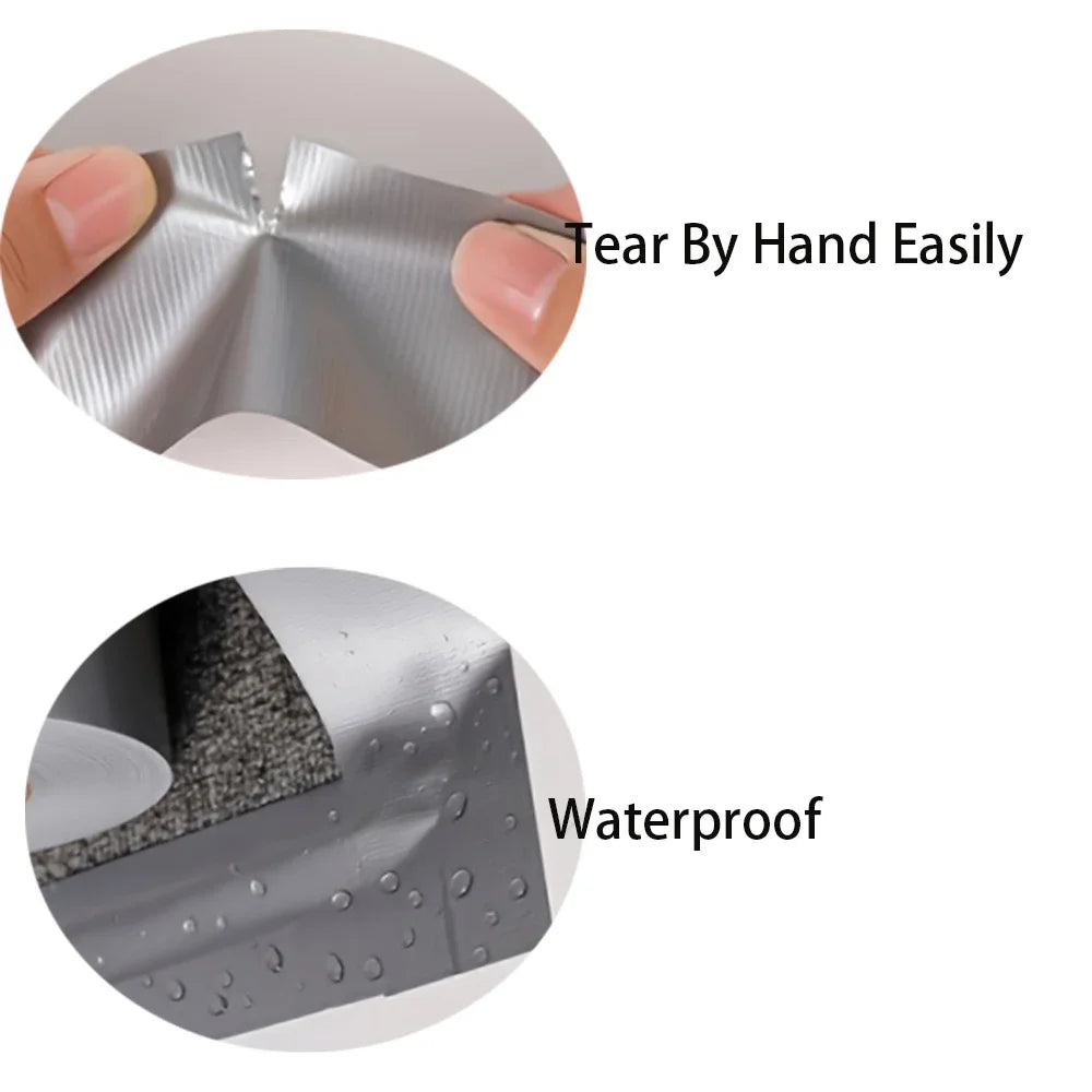 Waterproof Strong Adhesive Tape Length 16.4/32.81/65.62ft Silver Duct Tape Heavy Duct for Packing Sealing Moving Lable