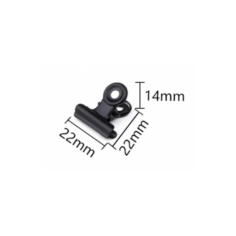 10-Pack Black Metal Paper Clip Office Stationery Small Book Fixing Clip Sketching Board Clip Household Supplies