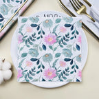 20pcs/Pac Flower Printed Paper Napkin Birthday Wedding Party Table Setting Paper Cafe Mouth Cloth Colourful Paper Placemat