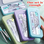 7 PCS Compass and Ruler Sets Triangle Ruler Protractor Rubber Student Exam Specific Ruler Box Set Ruler Set School Starts