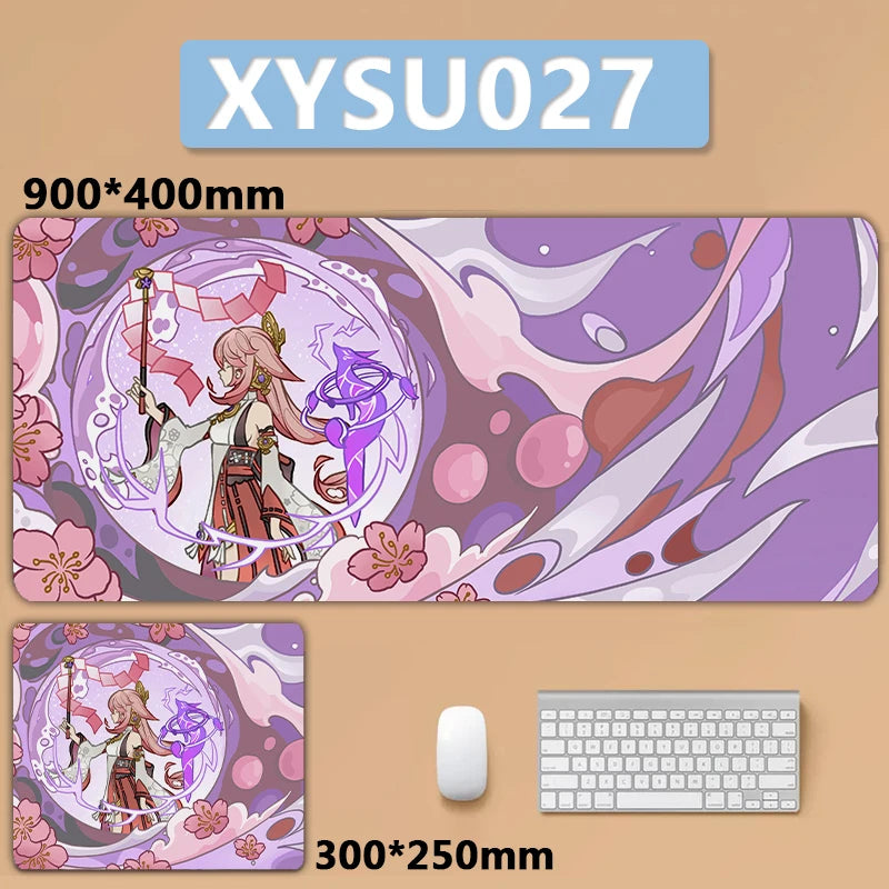 Anime Game Furina Neuvillette Mavuika Wanderer Raiden Columbina XXL Large Genshin Impact Mouse Pad Keyboard Desk Mat Mousepad