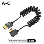 8K UHD Cable High Speed HDMI-compatible Mini/Micro HDMI-compatible Coiled Cord for HDTV Laptop PC PS4 Camera DV Monitor Display