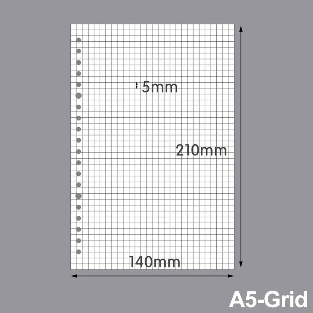 60 Sheets A4 A5 B5 Refill Spiral Binder Inner Page Notebook Loose Leaf Weekly Monthly To Do Line Grid Inside Paper Stationery