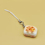 3pcs Set Japanese Style Cute Cat Bread Phone Charms Kitten Toast Keychains Kawaii Lanyard Pendant for Bags Perfect Gift