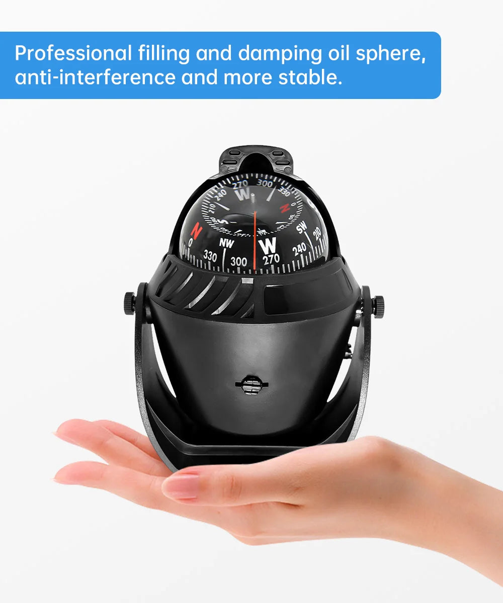 Marine Boat Navigation Compass Sea Position Pointer Waterproof Pivoting Compass Navigating Tools Sailing Tool Boat Accessories