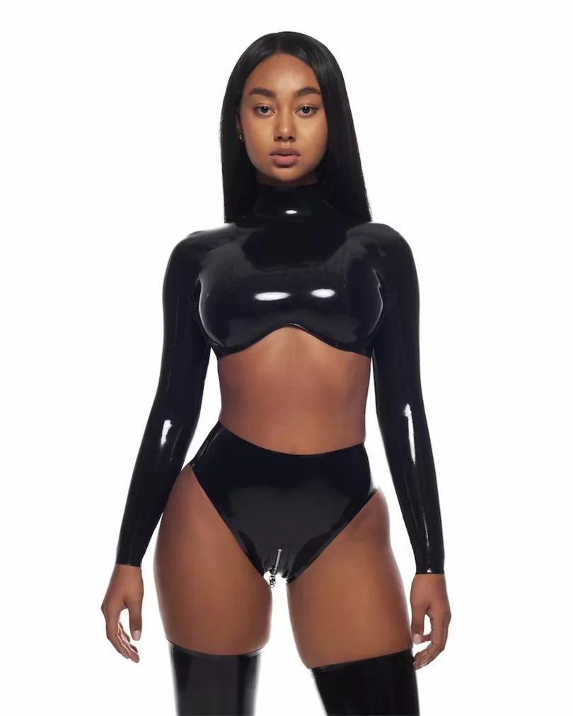 latex fetish gloves women  gummi wetlook long opera sexy glooves