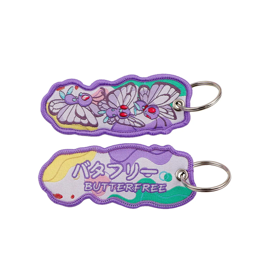 Kawaii Japanese Elf Anime Embroidery Key Fobs Key Tag Motorcycles Cars Backpack Chaveiro Keychain Fashion Keyring Friends Gifts