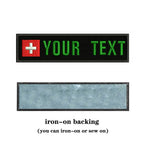 Swiss Flag Switzerland 10X2.5cm Embroidery Custom Name Text Patch Stripes Badge Iron On Or  Patches