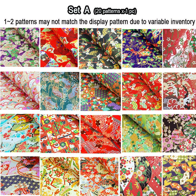 Origami Japanese Chiyogami Yunzen Paper, Hand-silk Screened Craft Paper For Gift Wrapping Box Doll Decoration 20 Sheets