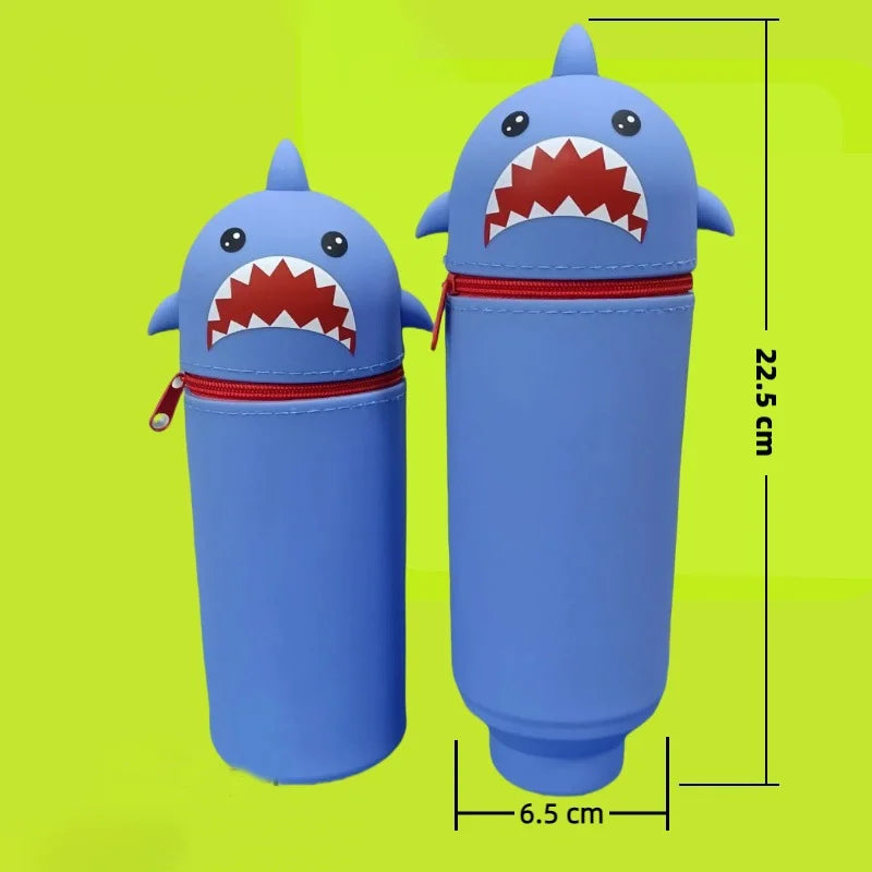 1PCS Kawaii Animals Silicone Telescoping Pencil Case Student Large Capacity Stationery Bag Giraffe/ Bee/Panda Learn Stationery