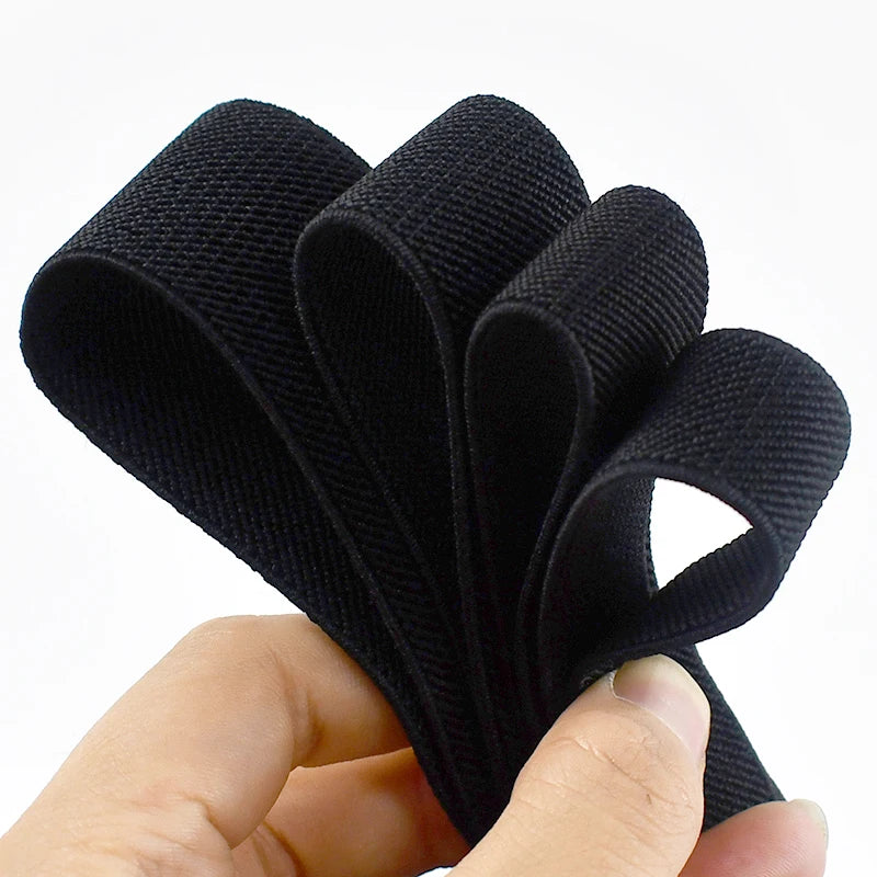 1/2/3/5M 10-80mm Black Elastic Band Nylon Rubber Bands At The Meter Apparel Sewing Bungee Cord Belt Spring Webbing Tape Supplies