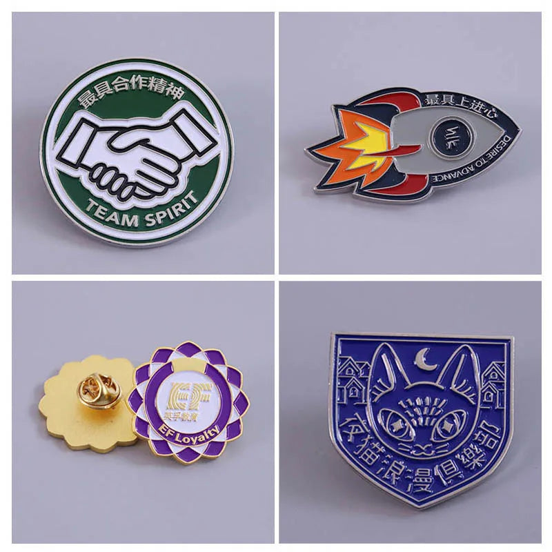 Badges Customize Metal Enamel Badge Image Creative Text LOGO Brooches Professional Custom Made Coin Lapel Pins Gift DIY Badge