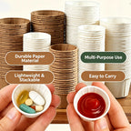 100pcs Disposable Paper Medicine Cups 1.63oz Mini Paper Cup for Medication Pills Distribution Food Tasting Cups Sauce Cups