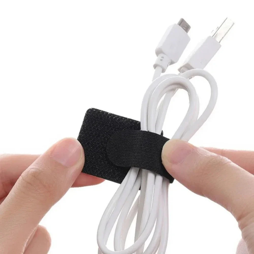 Self Adhesive Reusable Cable Ties Velcro Fastening Wire Organizer Adjustable Cord Holder for Desk Power Cord Management