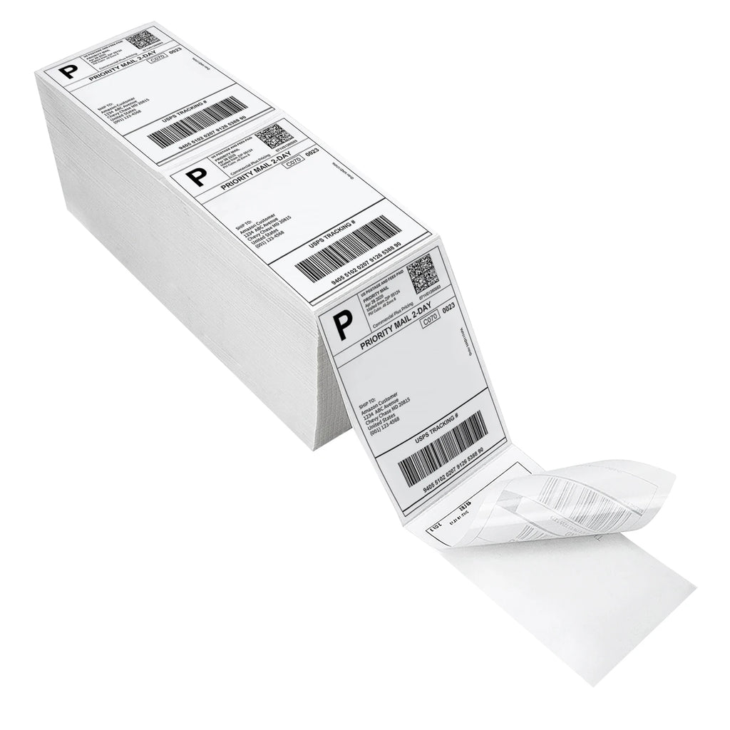 Fulet Hot Selling 4X6 10x15cm 100x150mm 500 Labels Fanfold Thermal Shipping Label compatible with most of thermal printers