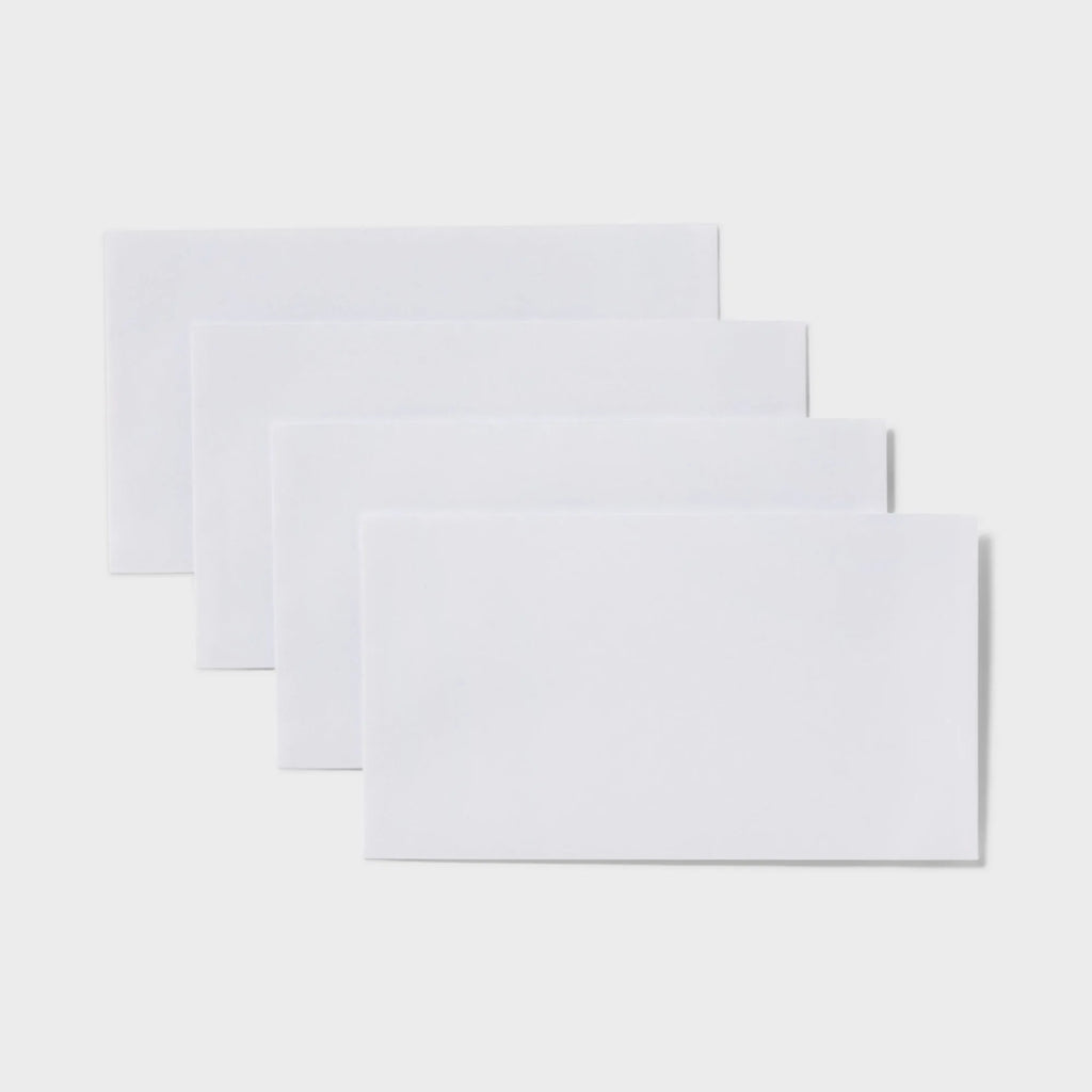 160ct White Gummed Flap Security Envelopes, 3.5 x 6.75 Inch Paper Mailers For Office Business Letters