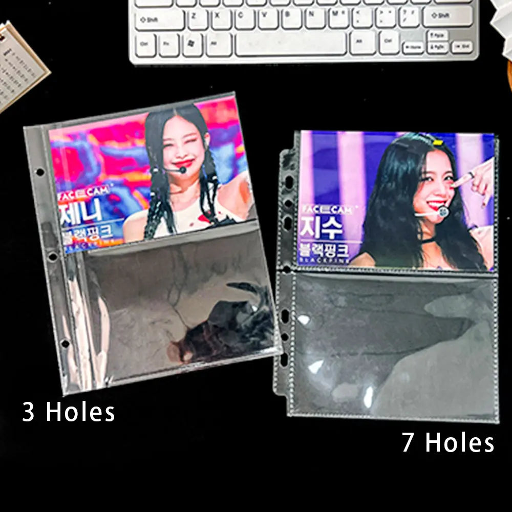 A5 3/7 Ring Binder Transparent Photo Album PP Inner Page Sleeves 1/2/4/6-Grid DIY Photocard Collect Book For 3 4 5 6 7 Inch Card