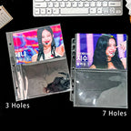 A5 3/7 Ring Binder Transparent Photo Album PP Inner Page Sleeves 1/2/4/6-Grid DIY Photocard Collect Book For 3 4 5 6 7 Inch Card