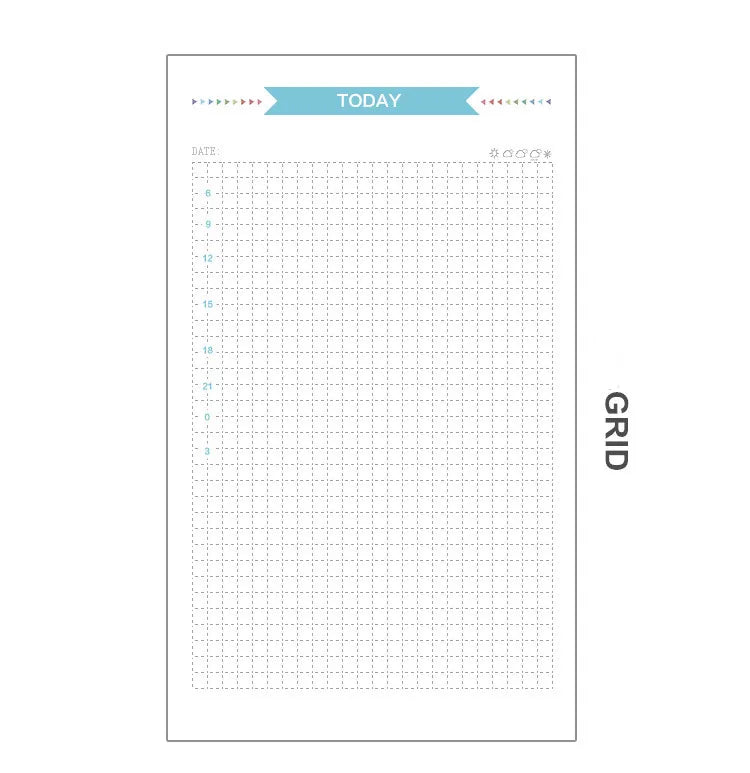 45 Sheets A5 A6A7 Loose Leaf Notebook Refill Spiral Binder Inner Page Weekly Monthly To Do Line Dot Grid Inside Paper Stationery