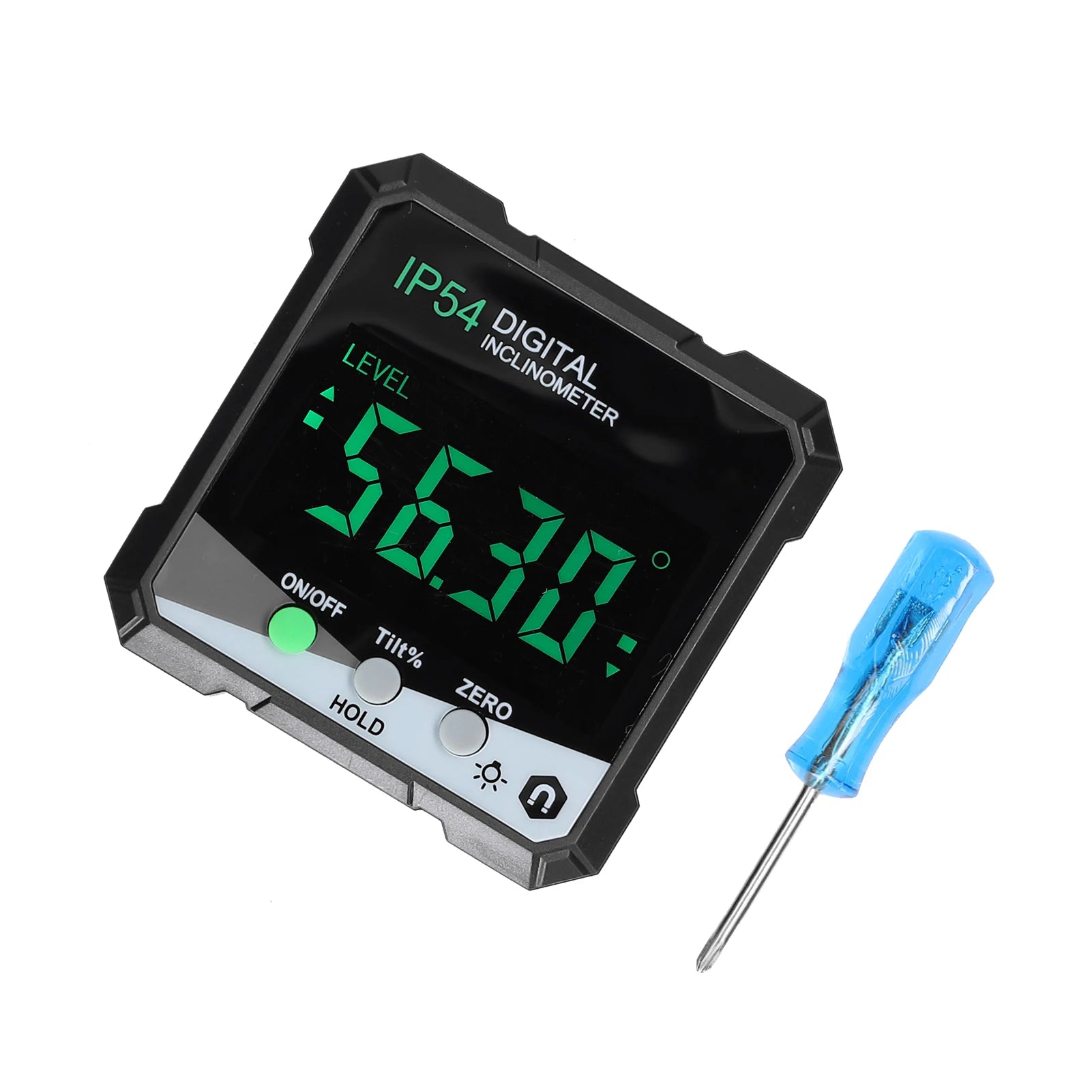 IP54 4x90° Portable Digital Inclinometer LCD Backlight Digital Protractor Slope Meter Digital Angle Ruler Single Side Magnetics