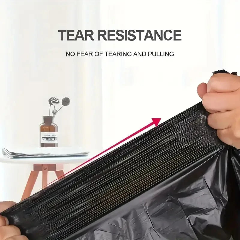 3 Rolls 60pcs Upgraded Durable Black Household Trash Bags, Multi-Purpose Trash Bags Black for Privacy Trash Bags for Privacy