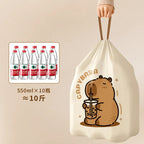 1 Roll 45x45cm 50Pcs Printed Tear-Free Drawstring Trash Bags Disposable Garbage Bags