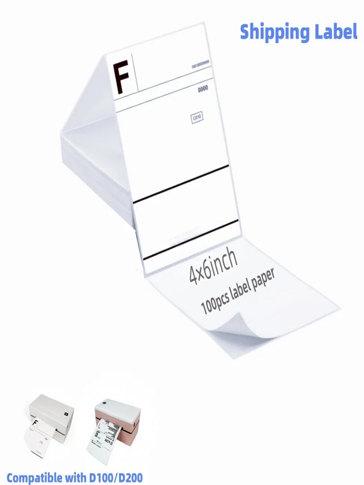 4x6 Inch Foldable Shipping Label Paper, Commercial Grade, Compatible with Direct Thermal Printers, Self-Adhesive Mailing Sticker