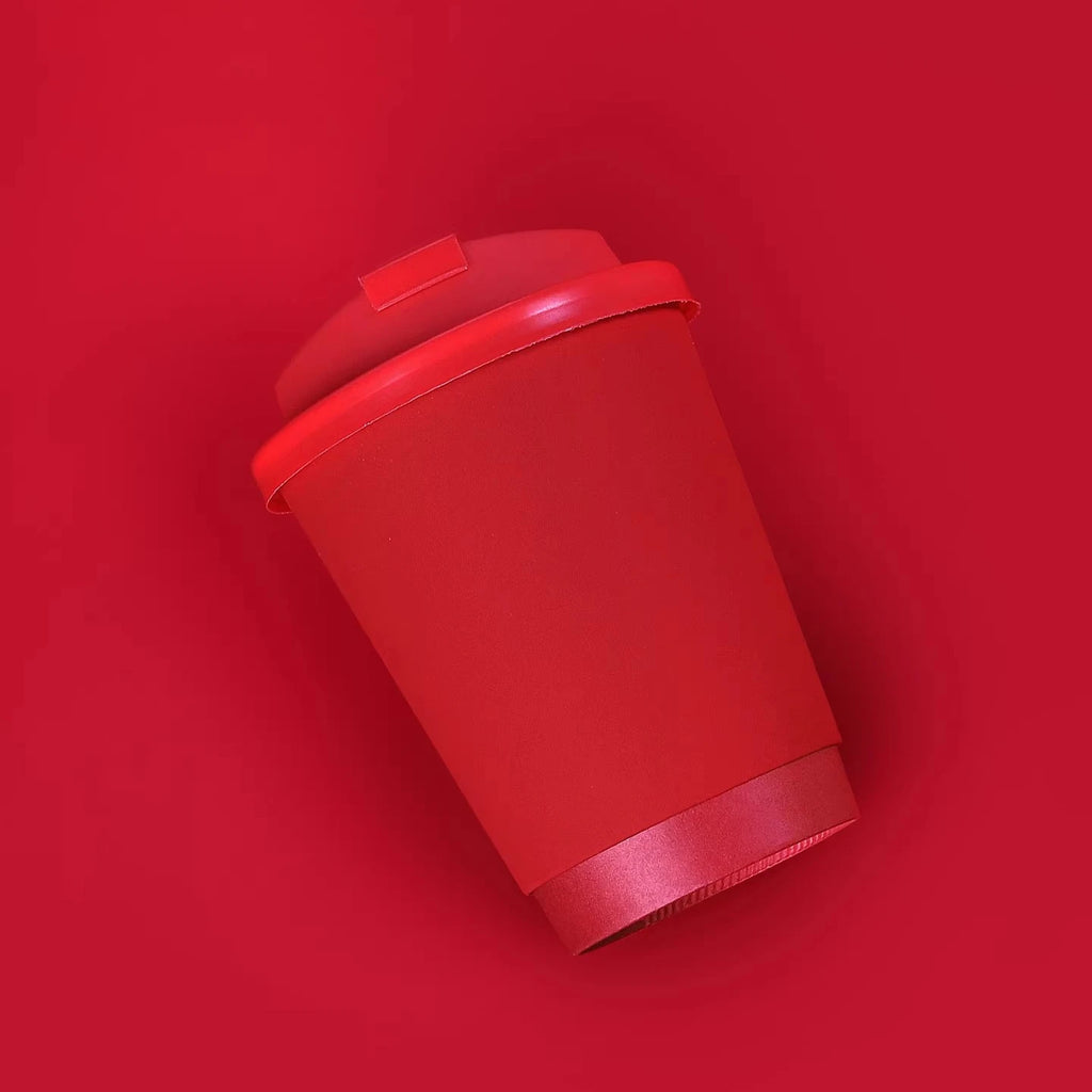 Red Coffee Cup Disposable Paper Cup Milk Tea Hot Drink Store Juice Takeout with Lid 10 12 16oz Environment protection Paper Cups