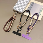 INS British Style Contrasting Woven Phone Lanyard Short Handheld Trendy Phone Case Wrist Rope Doll Luggage Pendant Hanging Rope