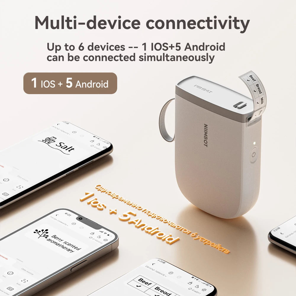 Niimbot D11 Mini Printer Wireless Phone Pocket Thermal Label Maker USB Rechargeable Inkless DIY Name Price Tag Sticker Machine