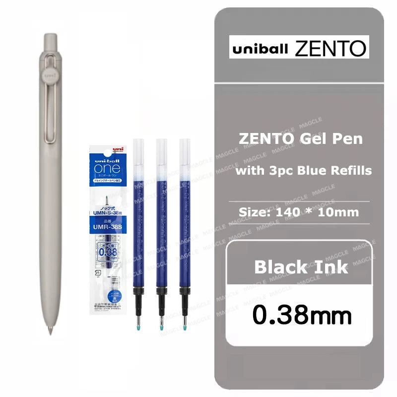 uniball ZENTO Standard 0.38/0.5mm Gel Pens,Water-Based Smooth Writing Roller Ball Pens Fit for a variety of occasions Stationery