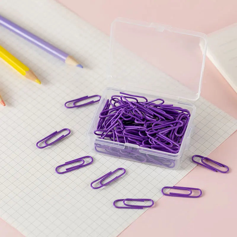 50pcs/box 28mm Macaron Colored Paper Clips, Creative Accounting Decoration Materials, Bookmarks, Paper Clips