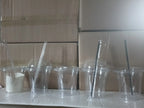 50 Sets 12/16/20/24OZ Clear Plastic Cups Lids and Straws for Iced Coffee Cups Disposable Smoothie Cups for Cold Drink Free BPA