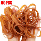 60/20PCS Widened Elastic Band Multipurpose Yellow Rubber Bands 6cm Big Size Stretchable Sturdy Rubber Elastic Band Office Supply