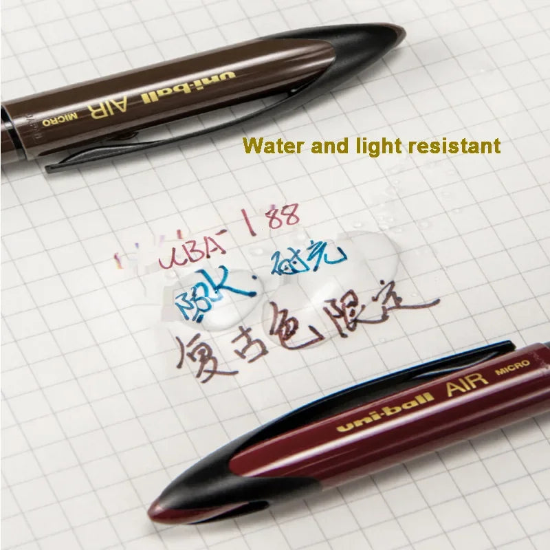 3/6pcs Japan Uniball Gel Pen AIR Straight Liquid Signature Pen UBA-188 Black Technology 0.5/0.7mm Free Writing School Supplies