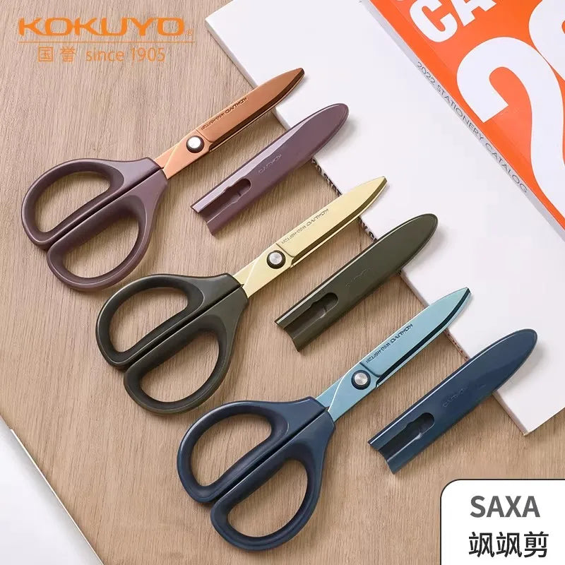 Protable Kokuyo SAXA Craft Handmade Scissors for DIY Scrapbooking Paper Cutting Titanium Fluoride Tools for Home Office School