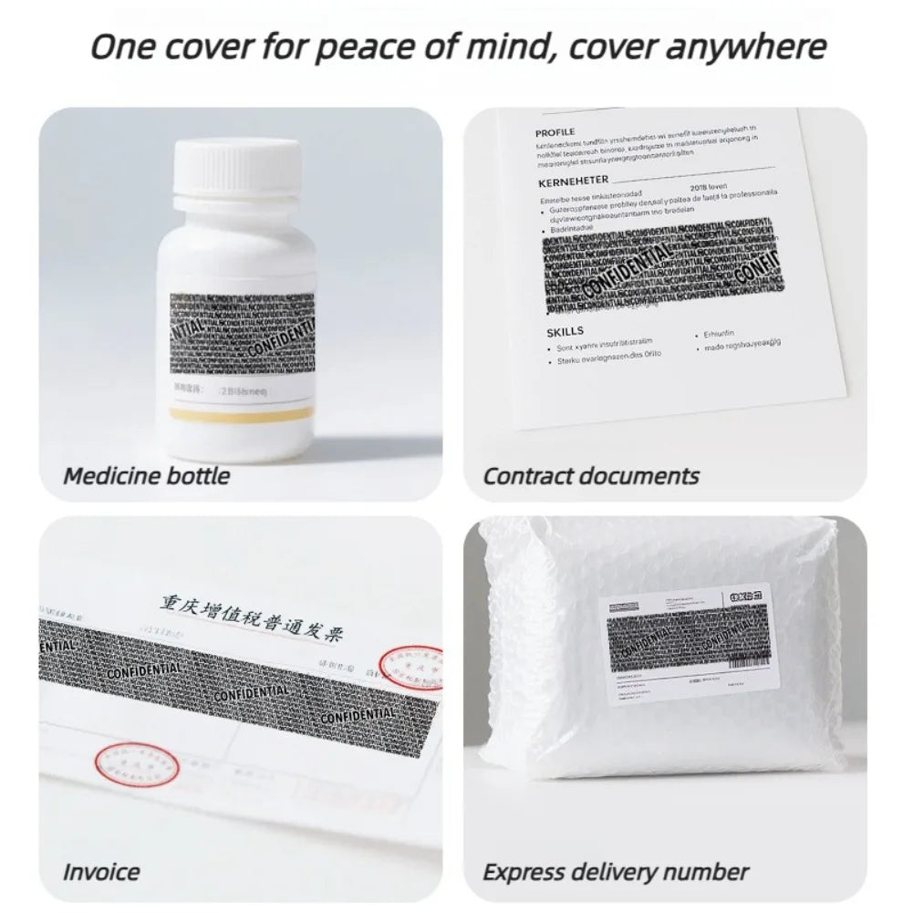 Roller Privacy Stamp Confidential Seal Garbled Ink Smear Pen for Information Concealment Express Package Document Security Tool